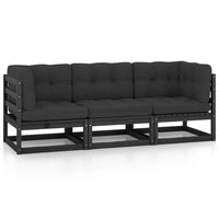 Thumbnail for 3-Sitzer-Gartensofa mit Kissen Kiefer Massivholz