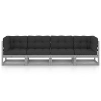 Thumbnail for 4-Sitzer-Gartensofa mit Kissen Kiefer Massivholz