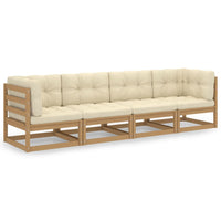 Thumbnail for 4-Sitzer-Gartensofa mit Kissen Kiefer Massivholz