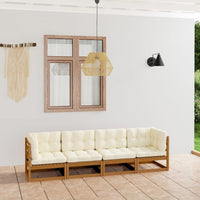 Thumbnail for 4-Sitzer-Gartensofa mit Kissen Kiefer Massivholz