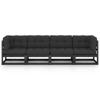 Thumbnail for 4-Sitzer-Gartensofa mit Kissen Kiefer Massivholz