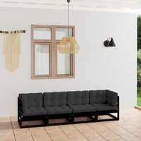 Thumbnail for 4-Sitzer-Gartensofa mit Kissen Kiefer Massivholz