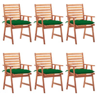 Thumbnail for Garten-Essstühle 6 Stk. mit Kissen Massivholz Akazie