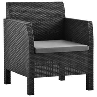 Thumbnail for Gartenstühle mit Kissen 2 Stk. PP Rattan Anthrazit