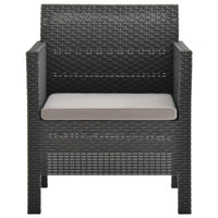 Thumbnail for Gartenstühle mit Kissen 2 Stk. PP Rattan Anthrazit