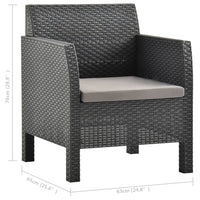 Thumbnail for Gartenstühle mit Kissen 2 Stk. PP Rattan Anthrazit