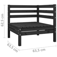 Thumbnail for 2-Sitzer-Gartensofa Schwarz Kiefer Massivholz