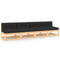 Thumbnail for 4-tlg. Garten-Lounge-Set mit Kissen Kiefer Massivholz