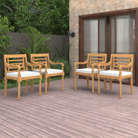 Thumbnail for Batavia-Stühle 4 Stk. mit Kissen Massivholz Teak