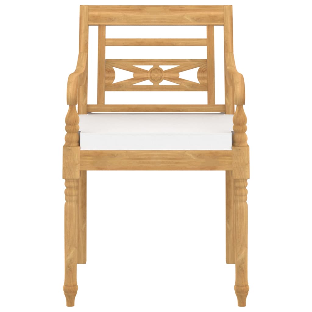 Batavia-Stühle 8 Stk. mit Kissen Massivholz Teak