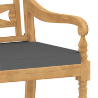 Thumbnail for Batavia-Stühle 4 Stk. mit Kissen Massivholz Teak