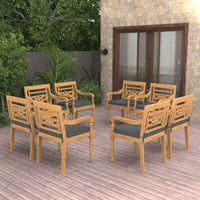 Thumbnail for Batavia-Stühle 8 Stk. mit Kissen Massivholz Teak