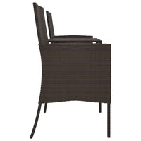 Thumbnail for 2-Sitzer Gartensofa mit Teetisch Poly Rattan Braun