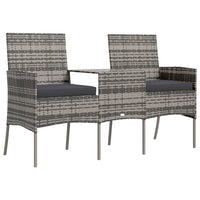 Thumbnail for 2-Sitzer-Gartensofa mit Teetisch Poly Rattan Anthrazit