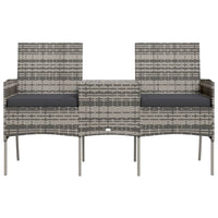 Thumbnail for 2-Sitzer-Gartensofa mit Teetisch Poly Rattan Anthrazit