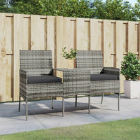 Thumbnail for 2-Sitzer-Gartensofa mit Teetisch Poly Rattan Anthrazit