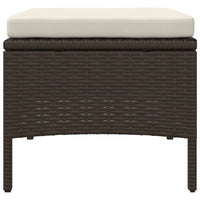 Thumbnail for Gartensofa 2-Sitzer mit Tisch und Hockern Braun Poly Rattan