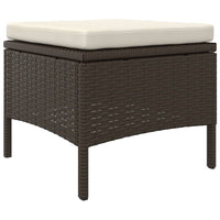 Thumbnail for Gartensofa 2-Sitzer mit Tisch und Hockern Braun Poly Rattan
