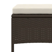 Thumbnail for Gartensofa 2-Sitzer mit Tisch und Hockern Braun Poly Rattan