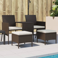 Thumbnail for Gartensofa 2-Sitzer mit Tisch und Hockern Braun Poly Rattan
