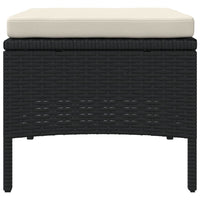 Thumbnail for Gartensofa 2-Sitzer mit Tisch und Hockern Schwarz Poly Rattan