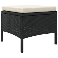 Thumbnail for Gartensofa 2-Sitzer mit Tisch und Hockern Schwarz Poly Rattan