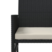 Thumbnail for Gartensofa 2-Sitzer mit Tisch und Hockern Schwarz Poly Rattan