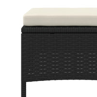 Thumbnail for Gartensofa 2-Sitzer mit Tisch und Hockern Schwarz Poly Rattan
