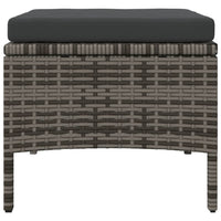 Thumbnail for Gartensofa 2-Sitzer mit Tisch und Hockern Grau Poly Rattan