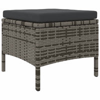 Thumbnail for Gartensofa 2-Sitzer mit Tisch und Hockern Grau Poly Rattan