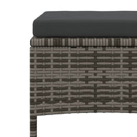 Thumbnail for Gartensofa 2-Sitzer mit Tisch und Hockern Grau Poly Rattan