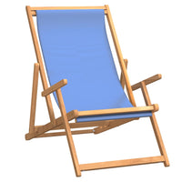 Thumbnail for Strandstuhl Klappbar Massivholz Teak Blau