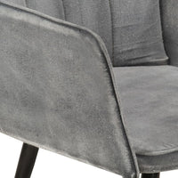 Thumbnail for Ohrensessel mit Hocker Grau Vintage Canvas