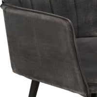 Thumbnail for Ohrensessel mit Hocker Schwarz Vintage Canvas