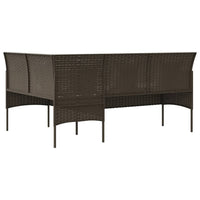 Thumbnail for Sofa in L-Form mit Kissen Poly Rattan Braun