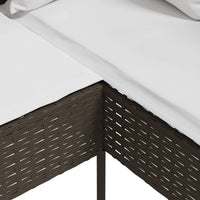 Thumbnail for Sofa in L-Form mit Kissen Poly Rattan Braun