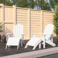 Thumbnail for Adirondack-Gartenstühle 2 Stk. mit Hockern HDPE Weiß