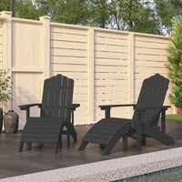 Thumbnail for Adirondack-Gartenstühle 2 Stk. mit Hockern HDPE Weiß