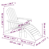 Thumbnail for Adirondack-Gartenstühle 2 Stk. mit Hockern HDPE Braun