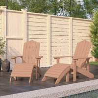 Thumbnail for Adirondack-Gartenstühle 2 Stk. mit Hockern HDPE Braun