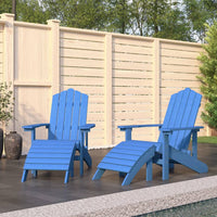 Thumbnail for Adirondack-Gartenstühle 2 Stk. mit Hockern HDPE Aquamarin