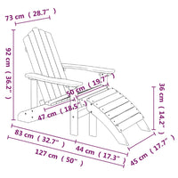 Thumbnail for Adirondack-Gartenstuhl mit Hocker & Tisch HDPE Anthrazit