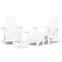 Thumbnail for Adirondack-Gartenstühle mit Hocker & Tisch HDPE Weiß