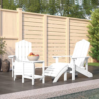 Thumbnail for Adirondack-Gartenstühle mit Hocker & Tisch HDPE Weiß