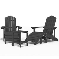 Thumbnail for Adirondack-Gartenstühle mit Hocker & Tisch HDPE Anthrazit