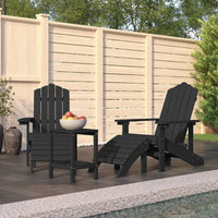 Thumbnail for Adirondack-Gartenstühle mit Hocker & Tisch HDPE Anthrazit