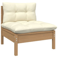Thumbnail for 2-Sitzer-Gartensofa mit Creme Kissen Massivholz Kiefer