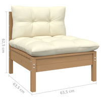 Thumbnail for 2-Sitzer-Gartensofa mit Creme Kissen Massivholz Kiefer