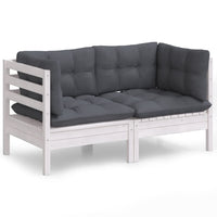 Thumbnail for 2-Sitzer-Gartensofa mit Anthrazit Kissen Massivholz Kiefer