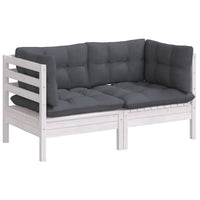 Thumbnail for 2-Sitzer-Gartensofa mit Anthrazit Kissen Massivholz Kiefer